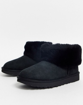 UGG Classic Mini Fluff Ankle Crne - Ženske Čizme | 46890NCHO